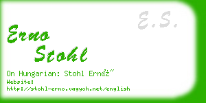 erno stohl business card